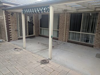Outdoor living deck before construction