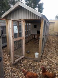Partially recycled chicken coop