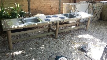 Recycled cooking bench